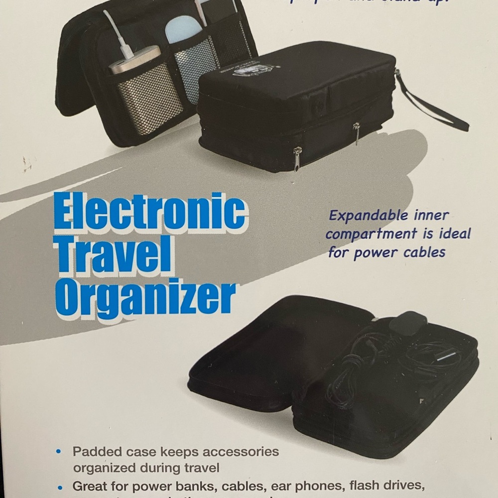 Black Electronic Travel Organizer
